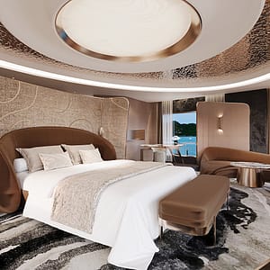 Athena Elite Suite cabin with spacious luxury design on Athena Premium Cruise