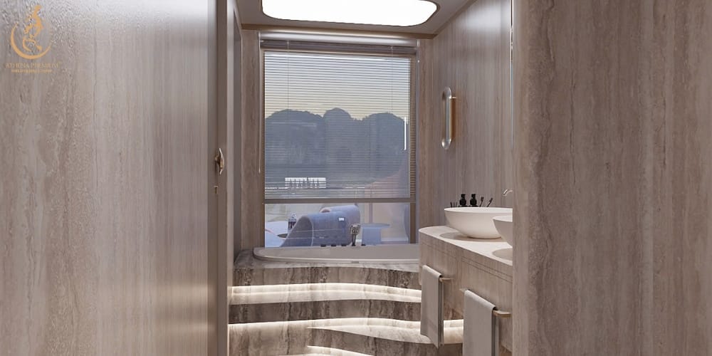 Sea facing bathroom with premium fittings