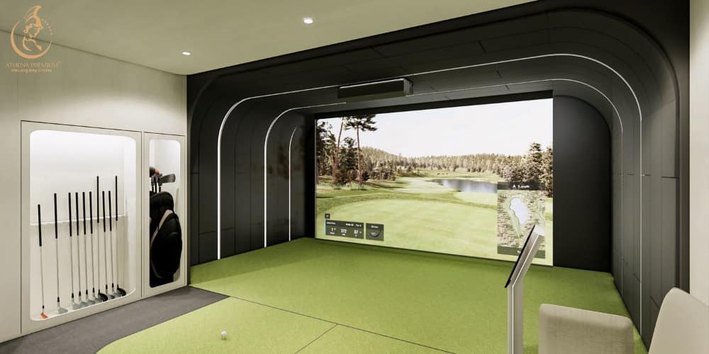 A refined indoor golf experience combining technology entertainment and private leisure
